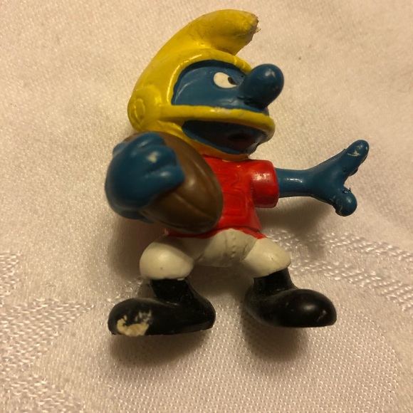 VTG 1980 "The Smurfs" Schleich "American Football" PEYO -- 1980s 2 inch / 5 cm - Picture 4 of 9